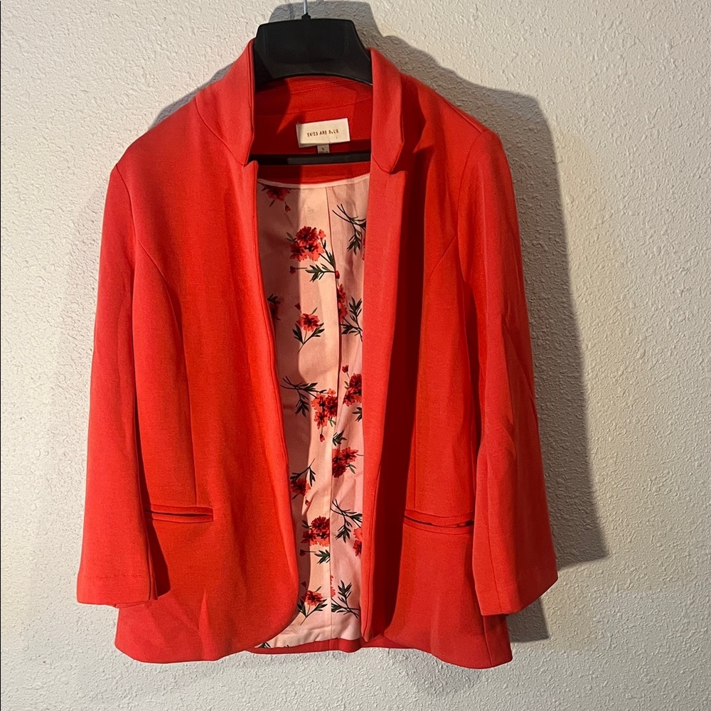 Skies Are Blue Coral Blazer with Floral Lining